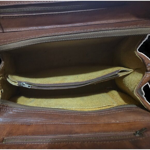 Vintage Hand Tooled Leather Shoulder Bag - Aztec Calendar & Eagle - Western - Picture 6 of 9